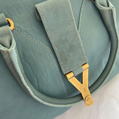 Saint Laurent Blue Leather Medium Cabas Chyc Tote
