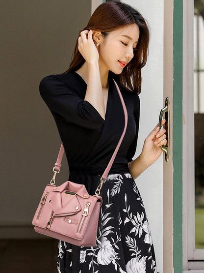 Original Stylish Rivets PU Shoulder Bag