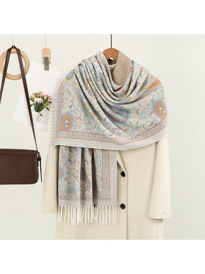 Scarvii - Winter Paisley Print Scarf Wrap - Versatile &amp; Stylish