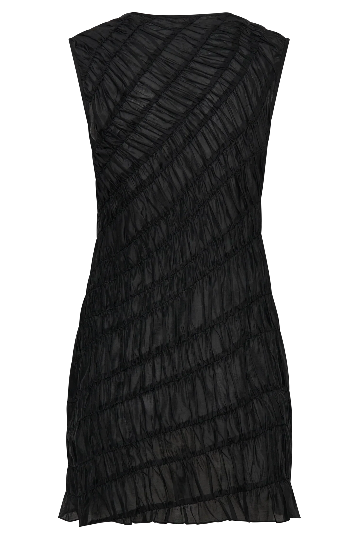 Adella Gathered Mini Dress - Black