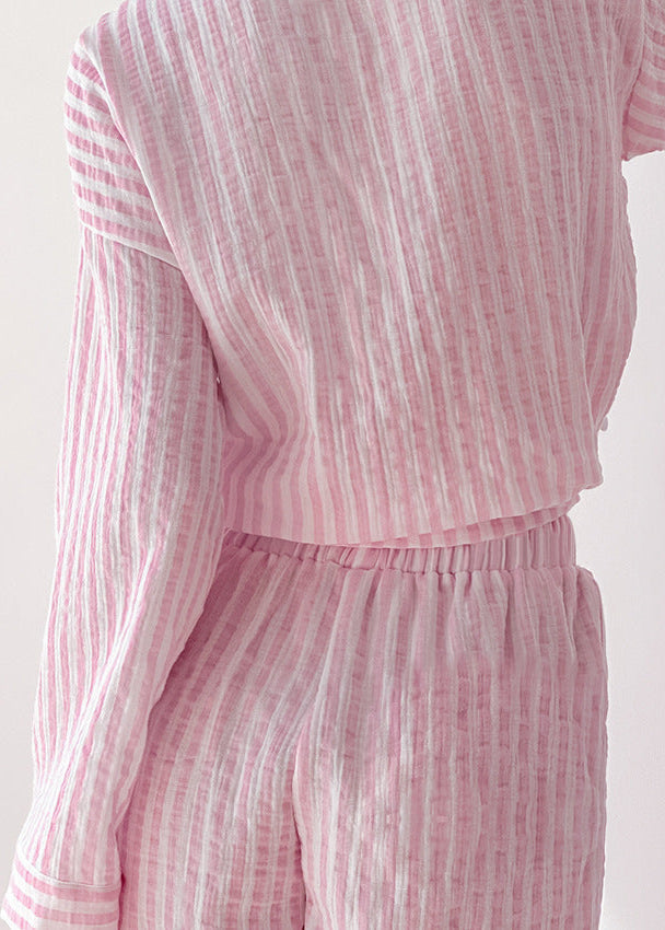 Striped Cotton Lounge Set With Relaxed Fit