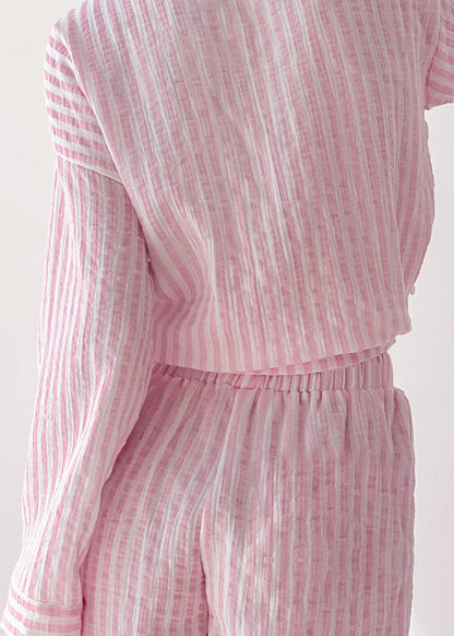 Striped Cotton Lounge Set With Relaxed Fit
