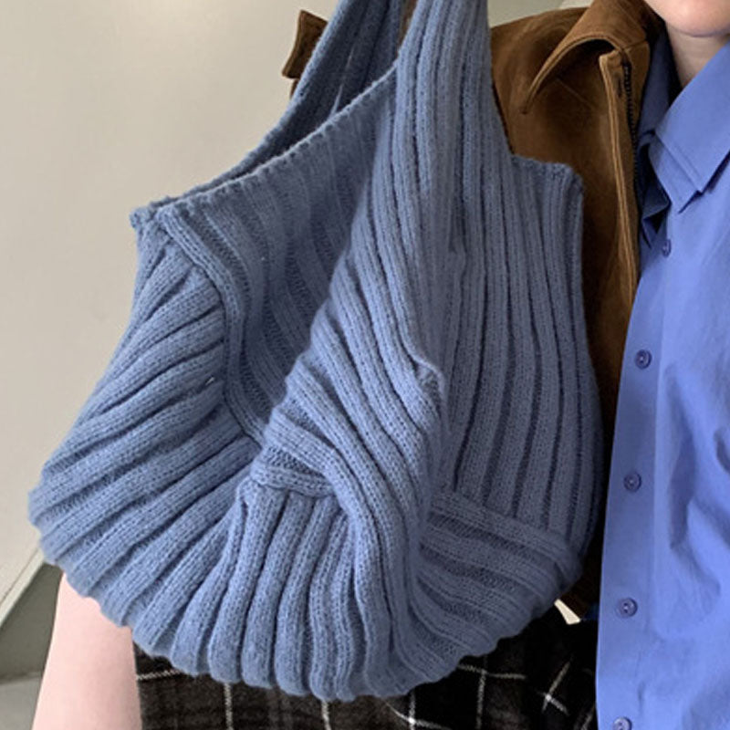 Chunky Knit Large Capacity Commuter Shoulder Bag