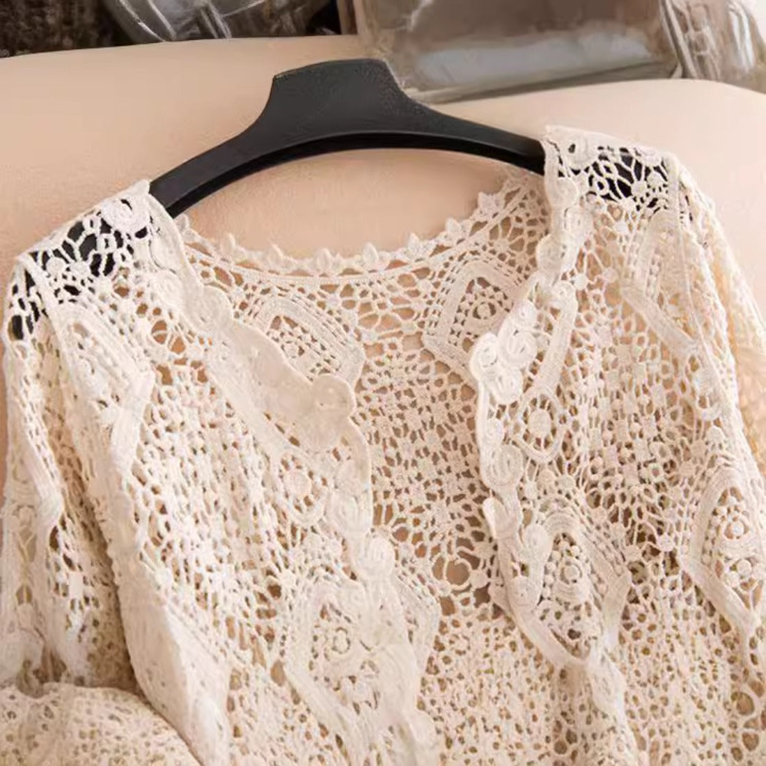 Crosa - Hollow Knit Cardigan Shawl
