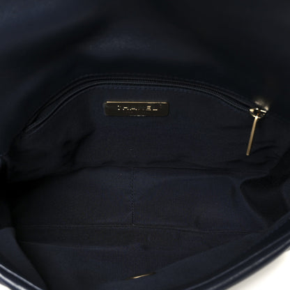 Lambskin Quilted Medium Chanel 19 Flap Navy Blue