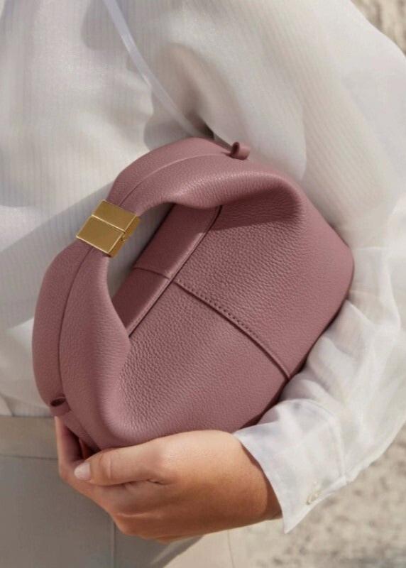 Cowhide Leather Shoulder Messenger Bag With Lychee Pattern