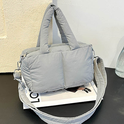 Trendy Puffer Top Handle Tote Shoulder Bag