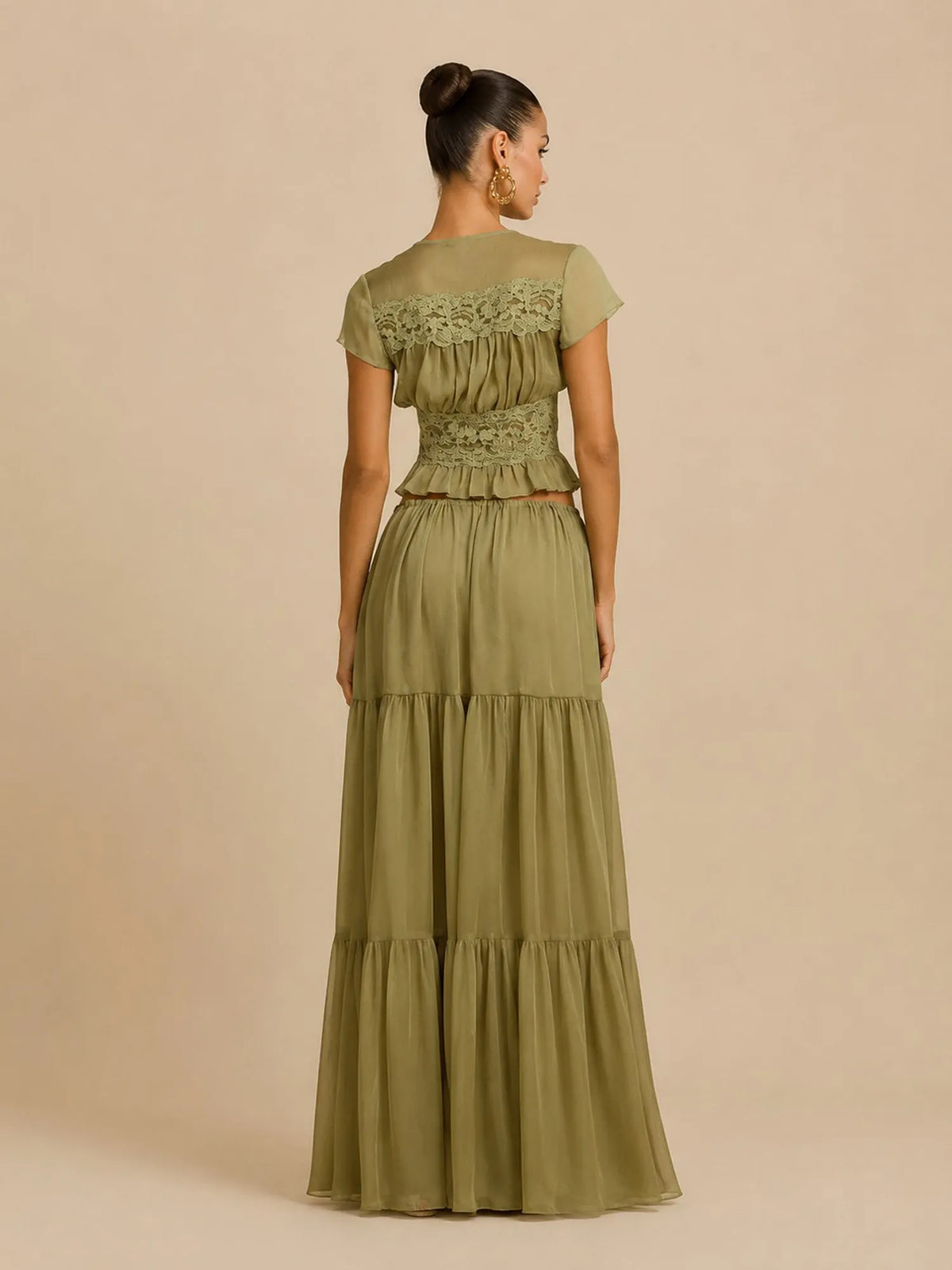 Keira Sexy Mesh Maxi Skirt Set