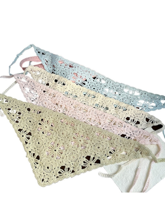 Haila - Boho Style Hollow Crochet Triangle Headscarf