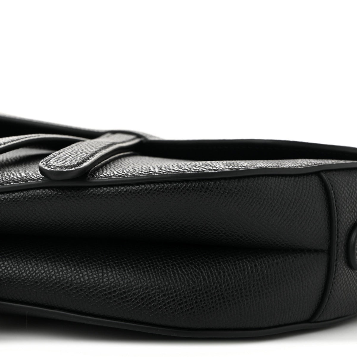 Grained Calfskin Saddle Bag Black