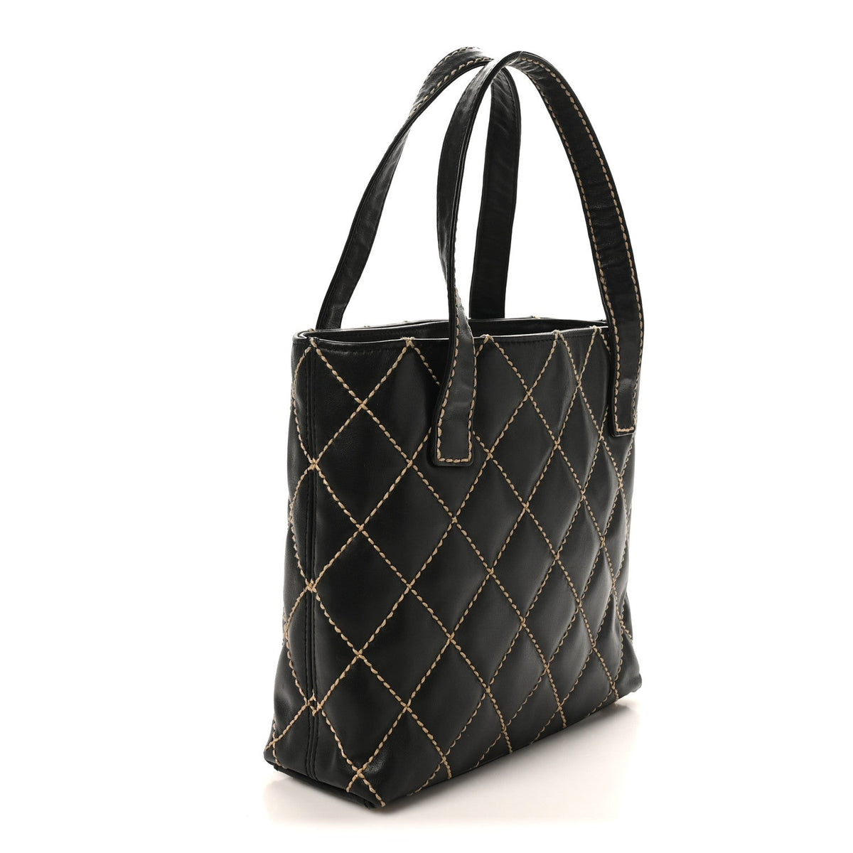 Calfskin Wild Stitch Tote Black