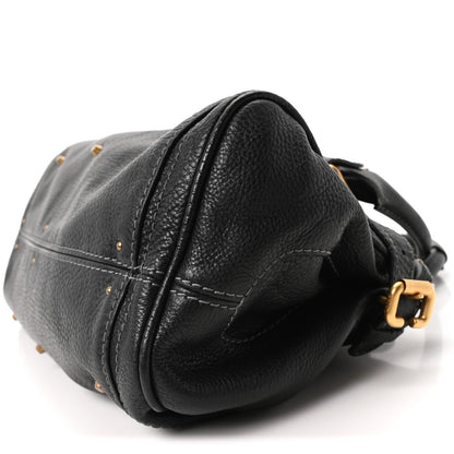 Calfskin Medium Paddington Satchel Black