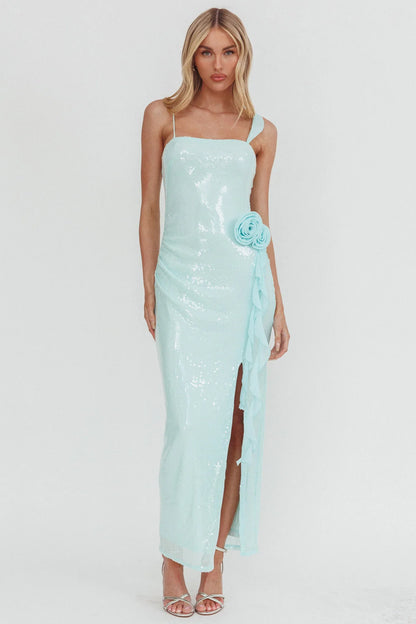 She Glows Cami Strap Sequin Maxi Dress Mint