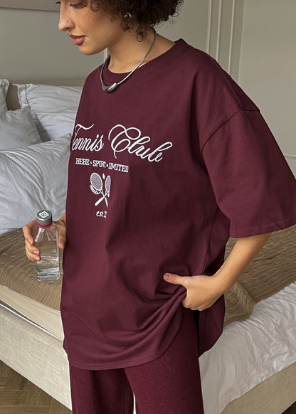Oversized Cotton Graphic Sporty T Shirt