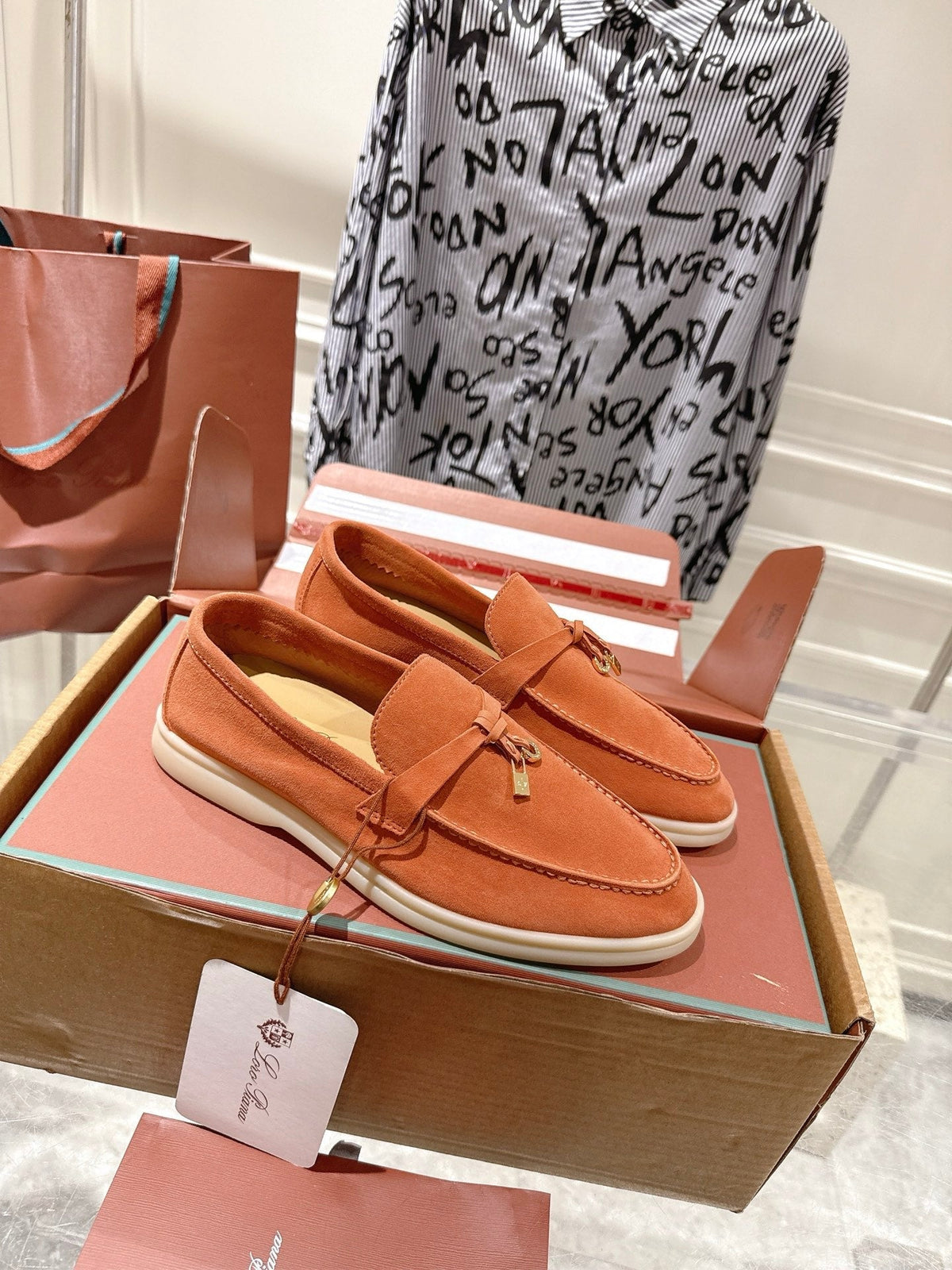 LP Summer Charms Walk Loafers Orange Suede 565846