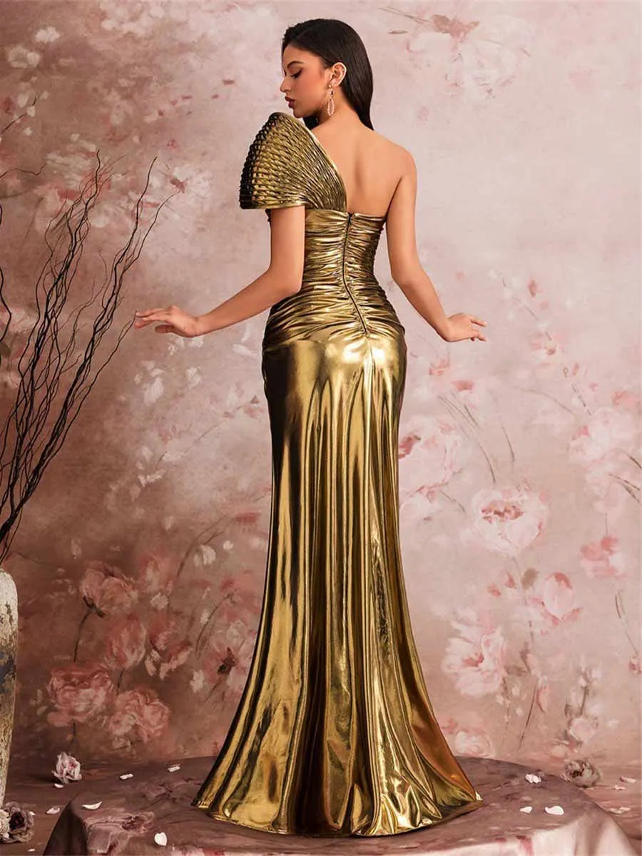 Coraline Elegant Pleated Maxi Dress