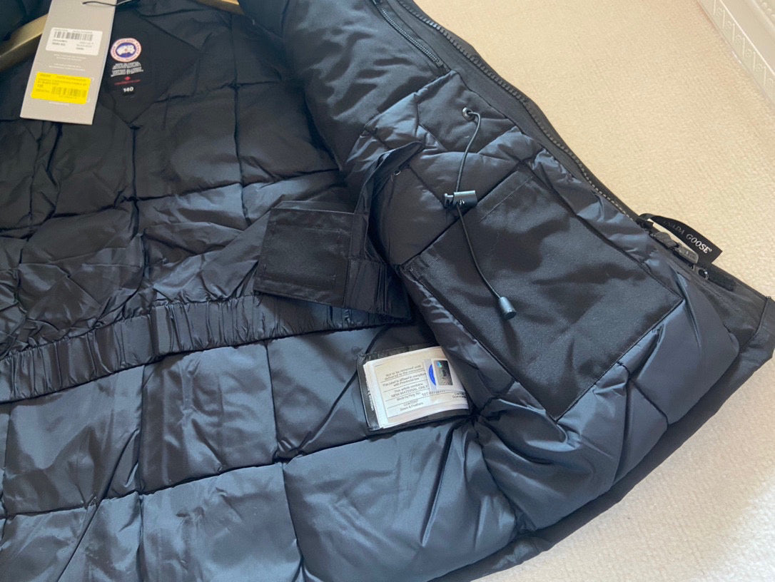 Canada Goose Children Jacket Wolf Fur Black Polyester Cotton