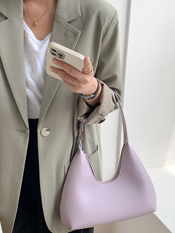 Geometric Split-Joint Zipper Shoulder Bags Handbags