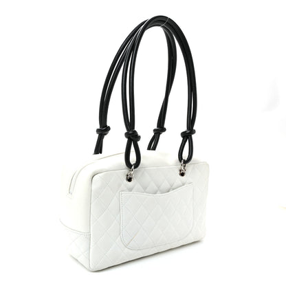 Calfskin Python Quilted Large Cambon Bowler White