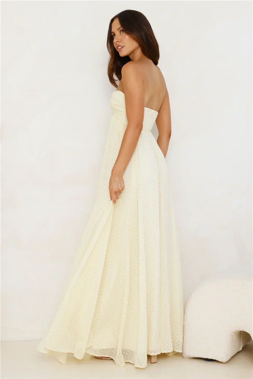 Secluded Grove Strapless Maxi Dress Yellow