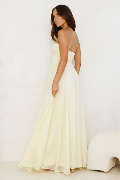 Secluded Grove Strapless Maxi Dress Yellow