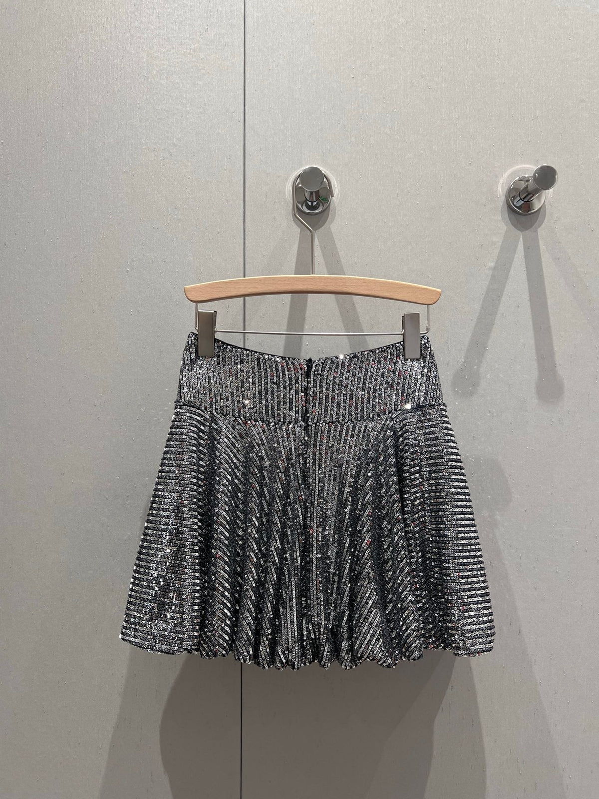 YSL 2025 Sequined Skirt Silver Polyester 212667