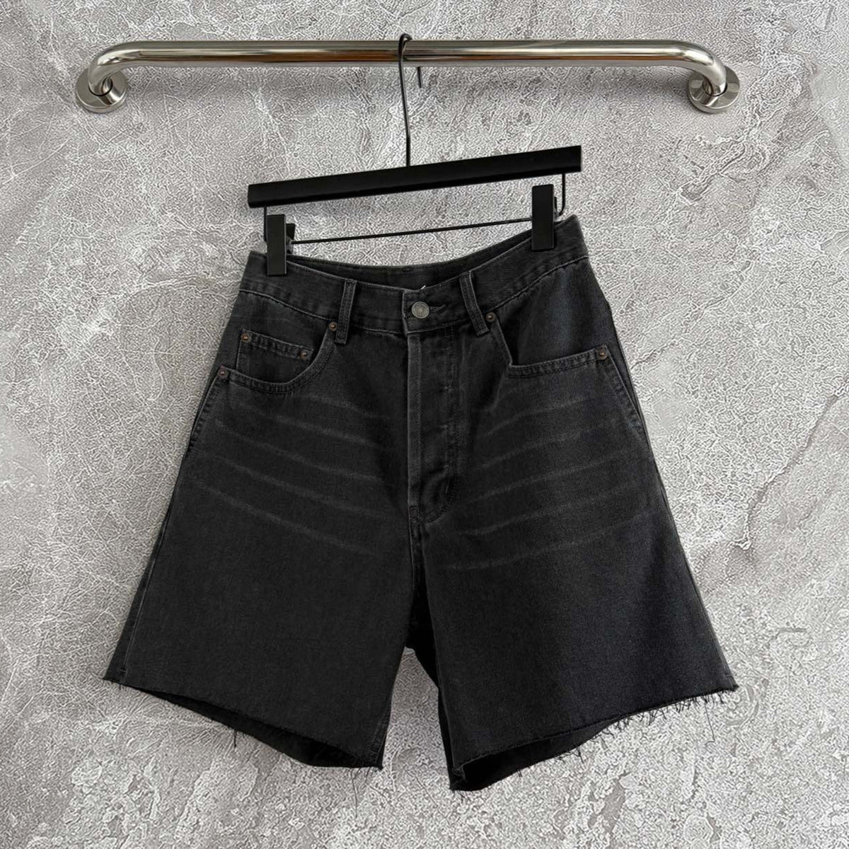 YSL Denim Short Black Cotton