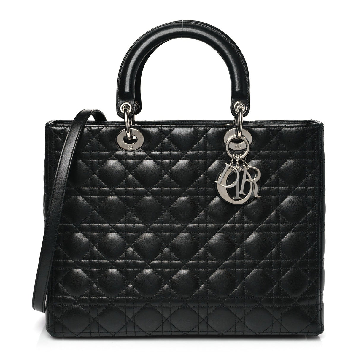 Lambskin Cannage Large Lady Dior Black