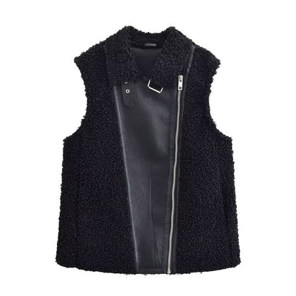 Faux Shearling Vest Street Fashion