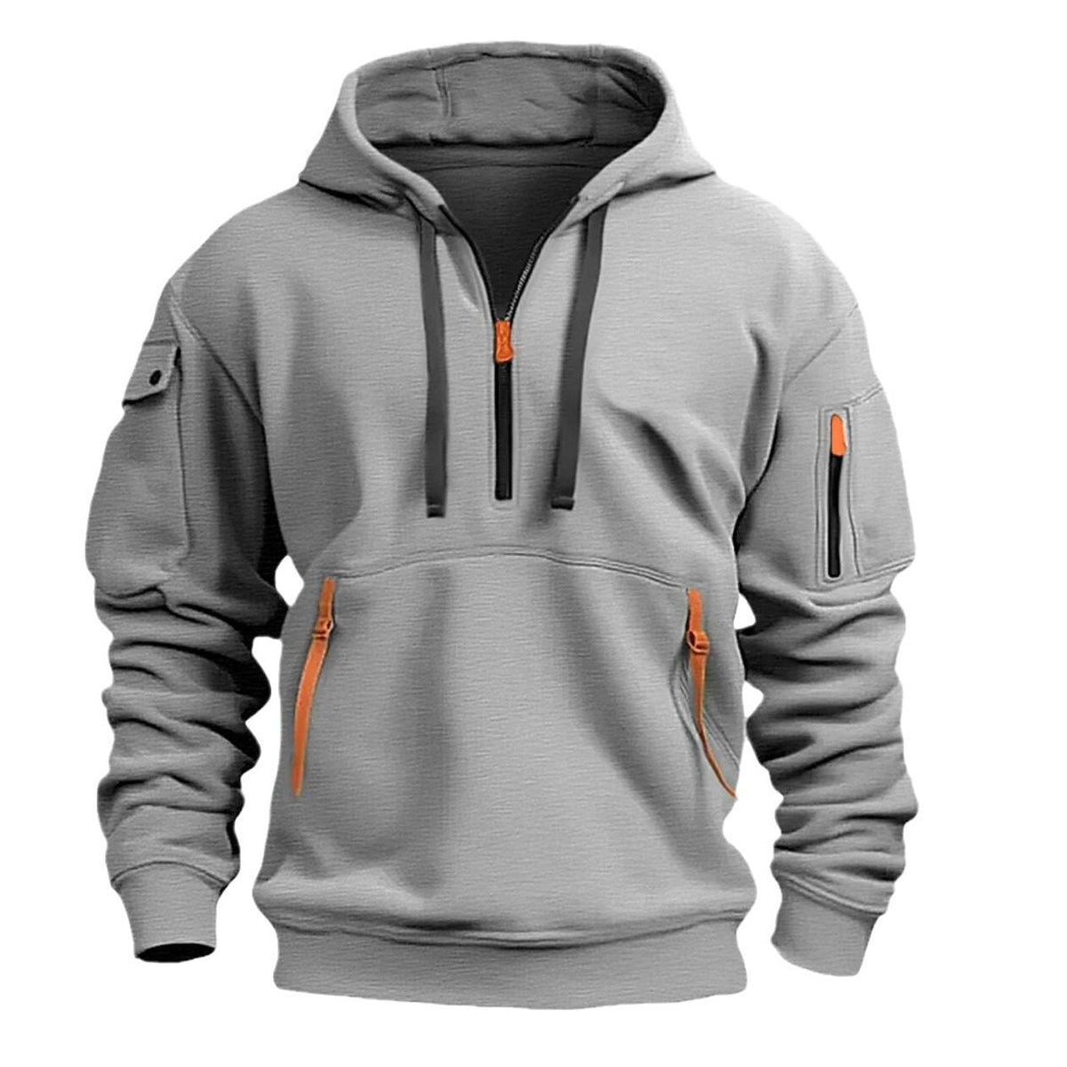 Men's Hooded Zip-Up Sweatshirt With Pockets Jacket
