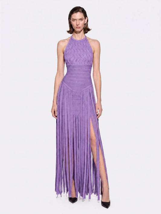 Dahlia Woven Fringe Maxi Dress