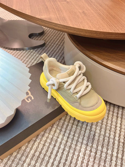 UGG Heritage Utility Sneakers Yellow Khahi Suede Cowhide