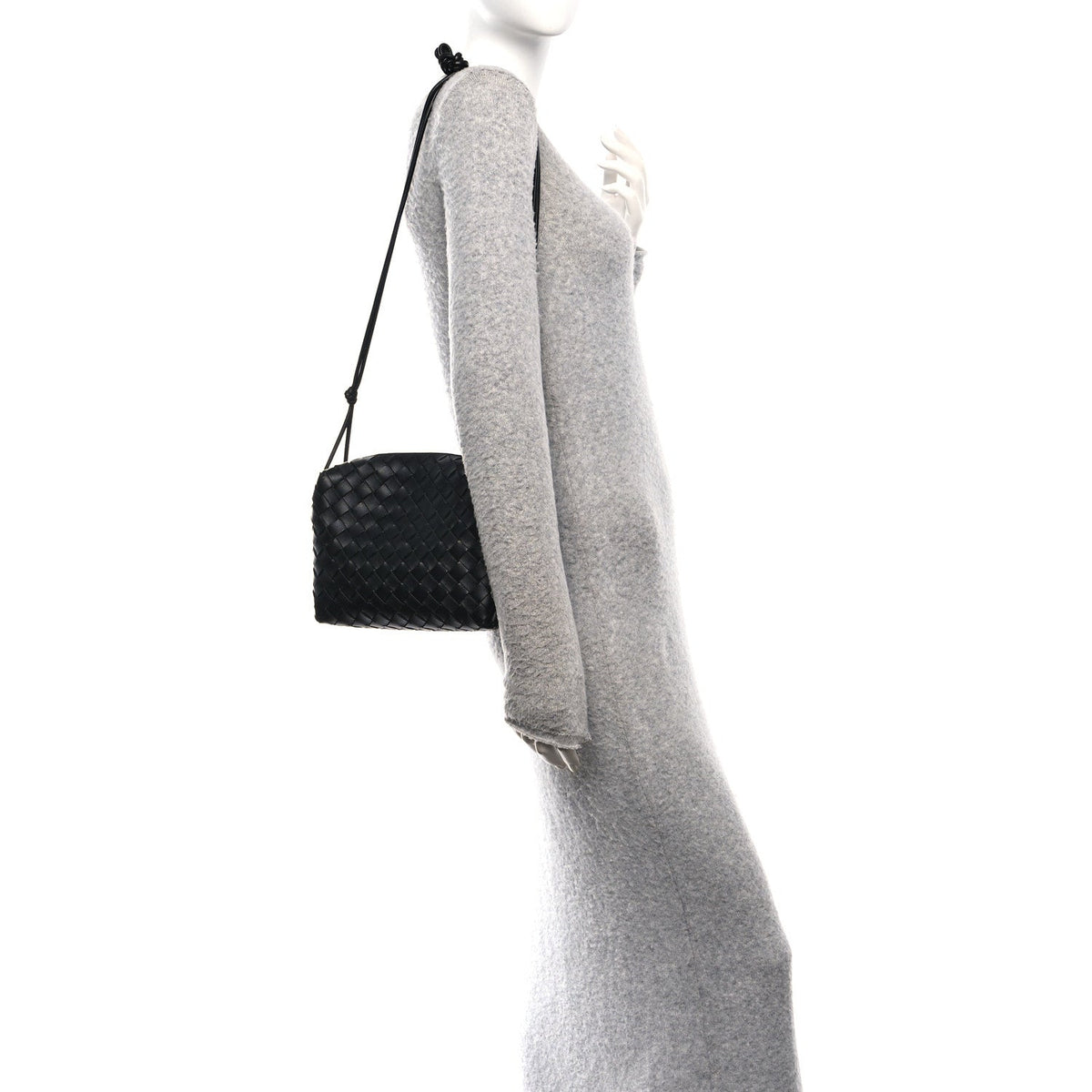 Nappa Intrecciato Small Loop Camera Bag Black