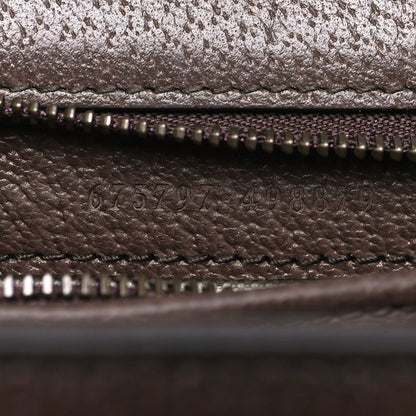 Monogram Jumbo GG Textured Dollar Calfskin Web Small Bamboo 1947 Top Handle Bag Camel Ebony New Acero