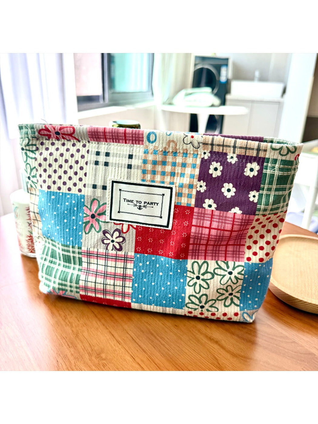 Cosbai - Portable Patchwork Travel Makeup Bag