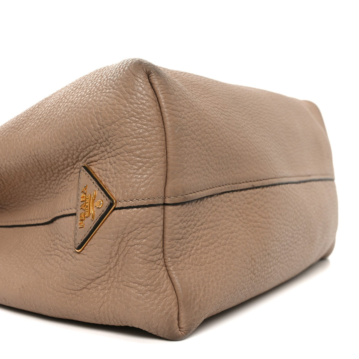 Vitello Phenix Embossed Logo Hobo Caramel