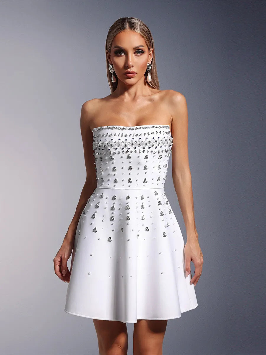 Cassidy Strapless Diamond Bandage Mini Dress