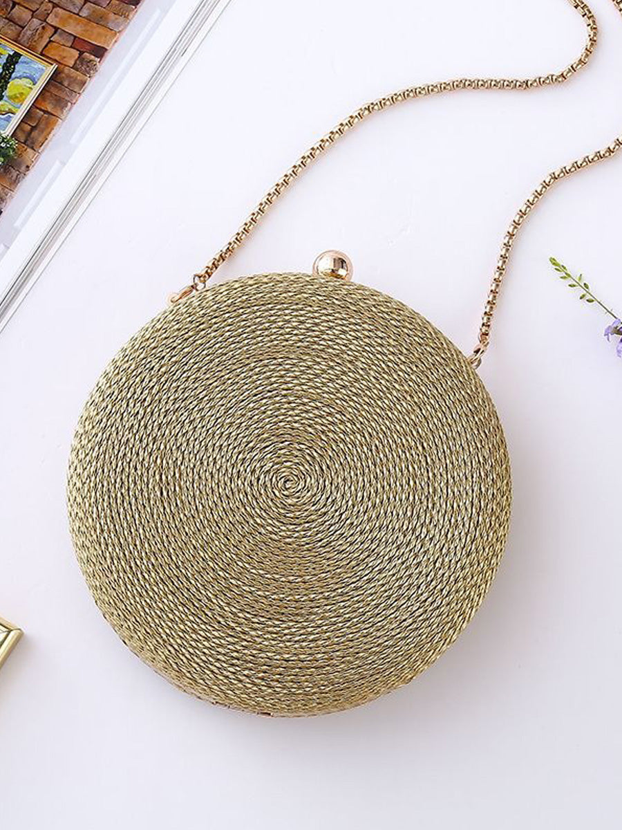 Gemma PU Woven Round Bag
