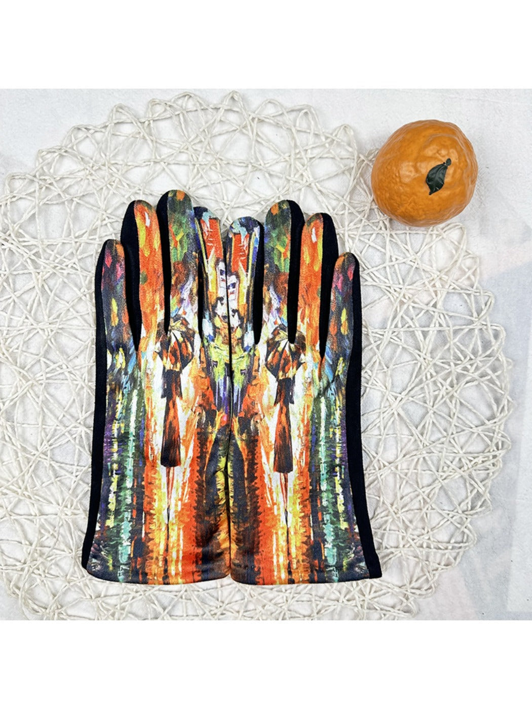 Gloving - Winter Touchscreen Gloves with Oil Painting Print