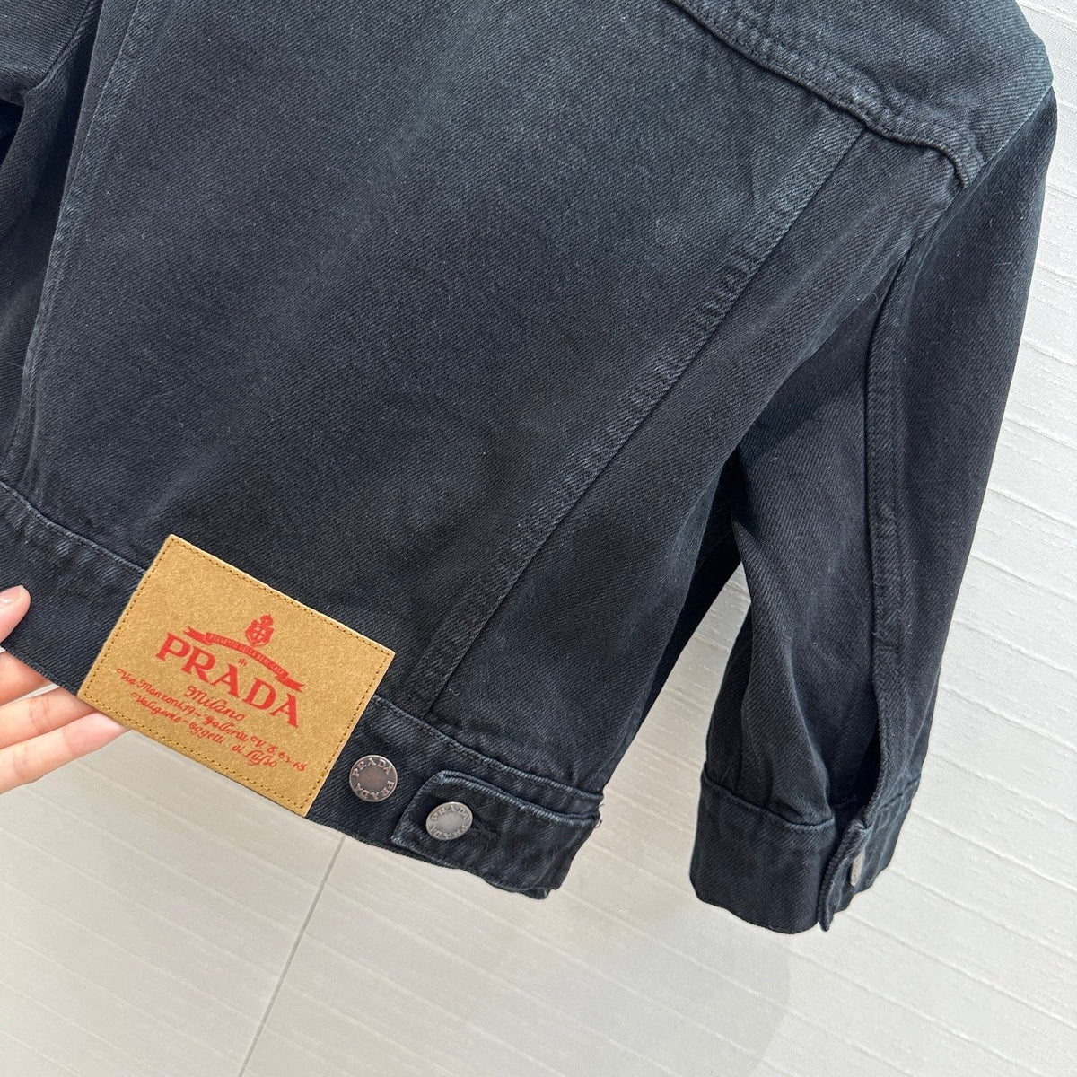 Prada Short Denim Jacket Black Cotton