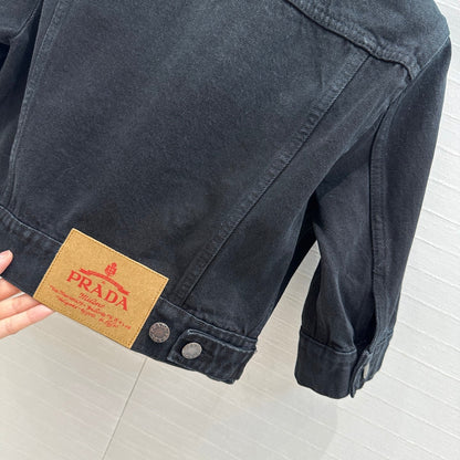 Prada Short Denim Jacket Black Cotton