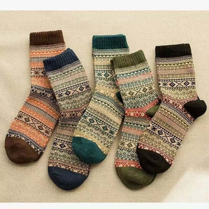 Vintage Casual Thicken Warm Crew Socks
