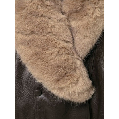 Detachable Collar Faux Leather Jacket