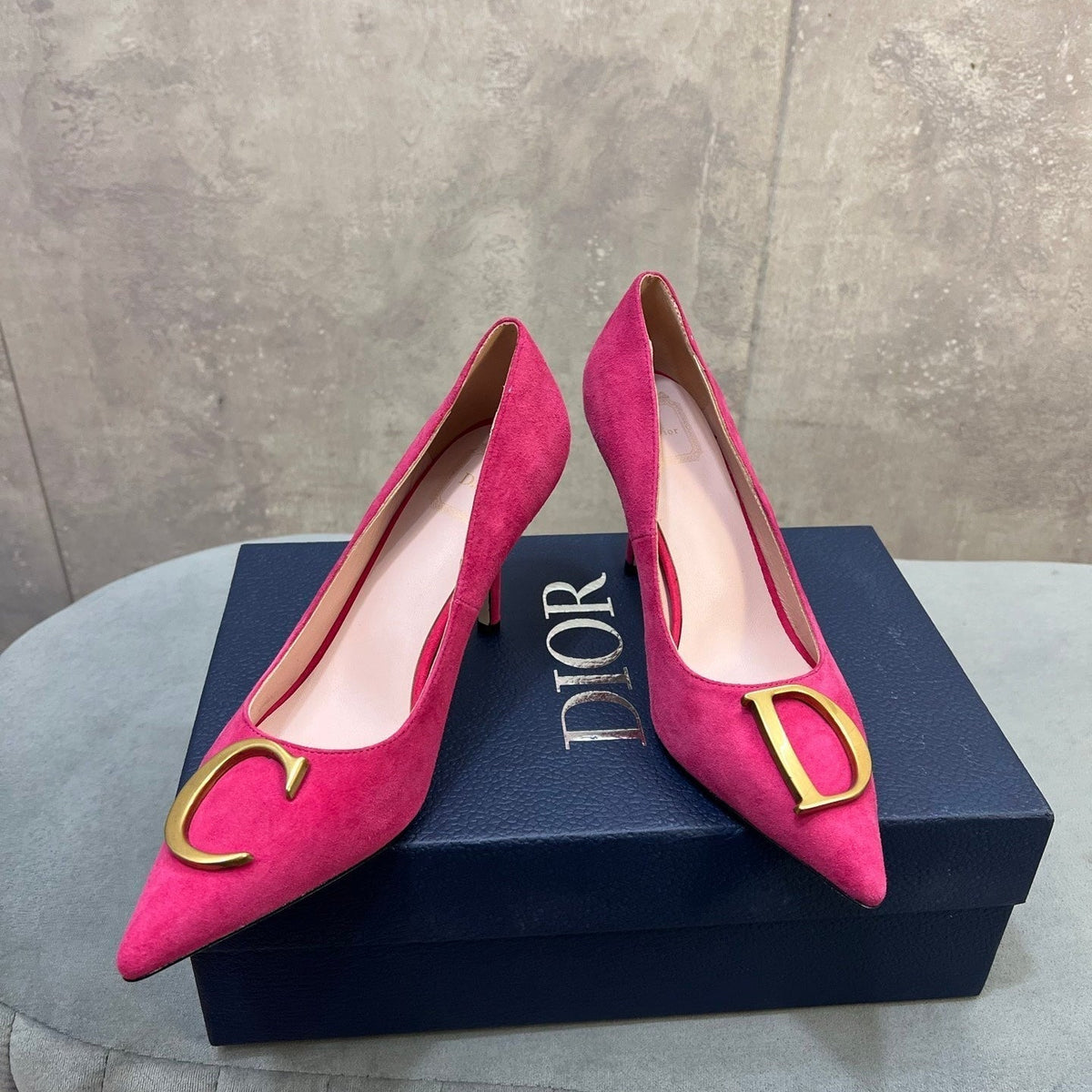 CD 26 High-Heeled 85 Pumps Pink Suede 594569