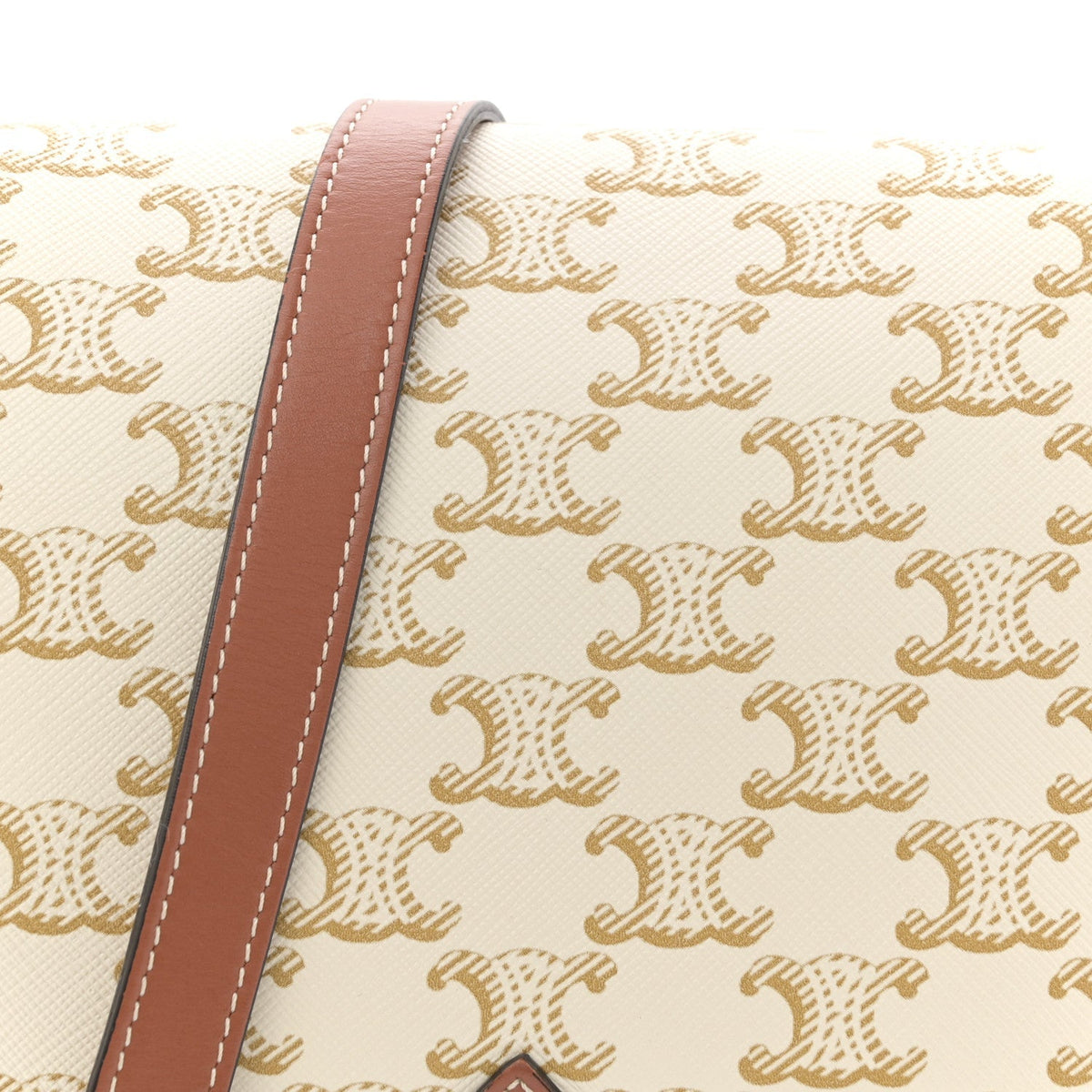 Triomphe Canvas Medium Folco Bag White