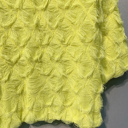 CC SS26 Feather-Trimmed Chiffon Top Neon Chiffon 350965