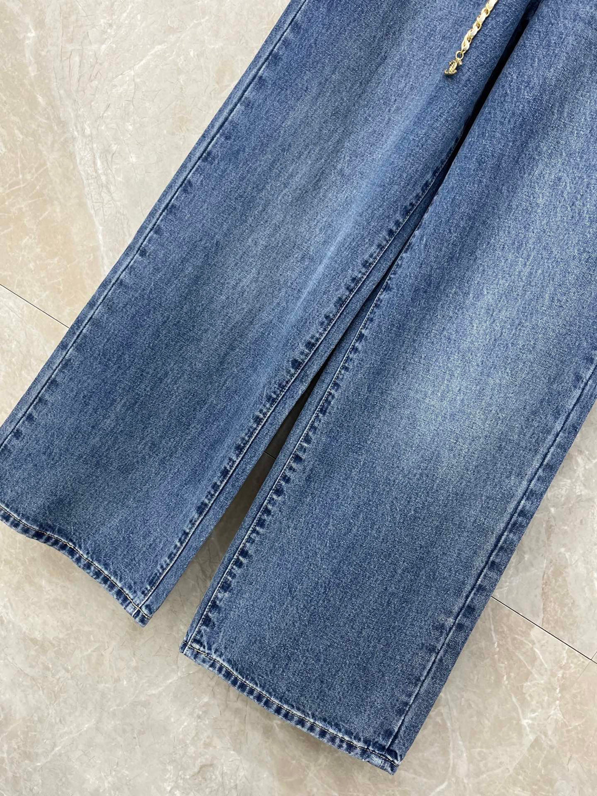 CC Straight-leg Jeans Wash Blue Denim Fabric 351241