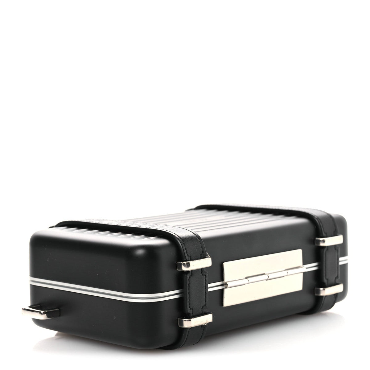 X RIMOWA Aluminum Personal Clutch On Strap Black