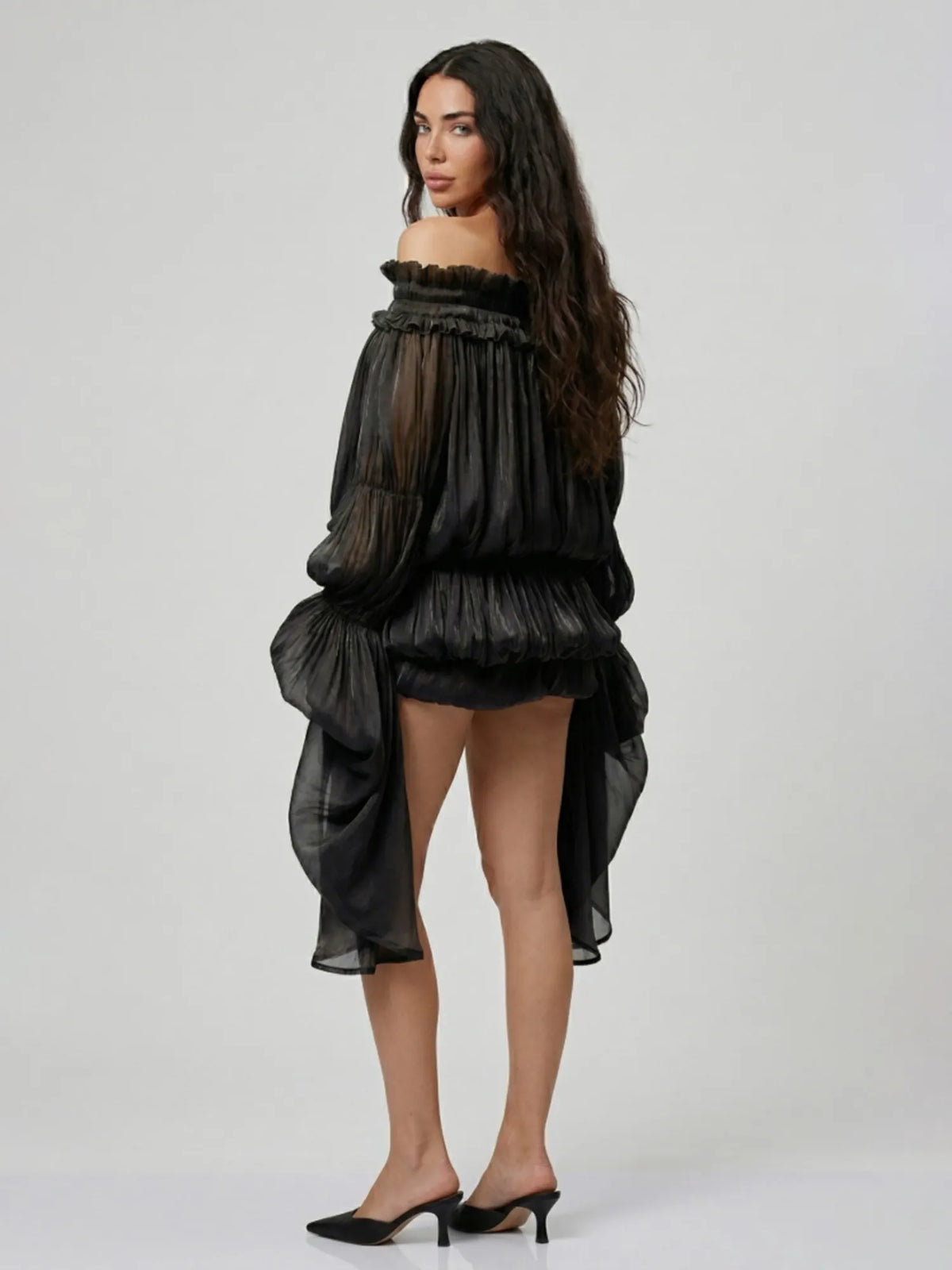 Lunara Off Shoulder Draped Mini Dress