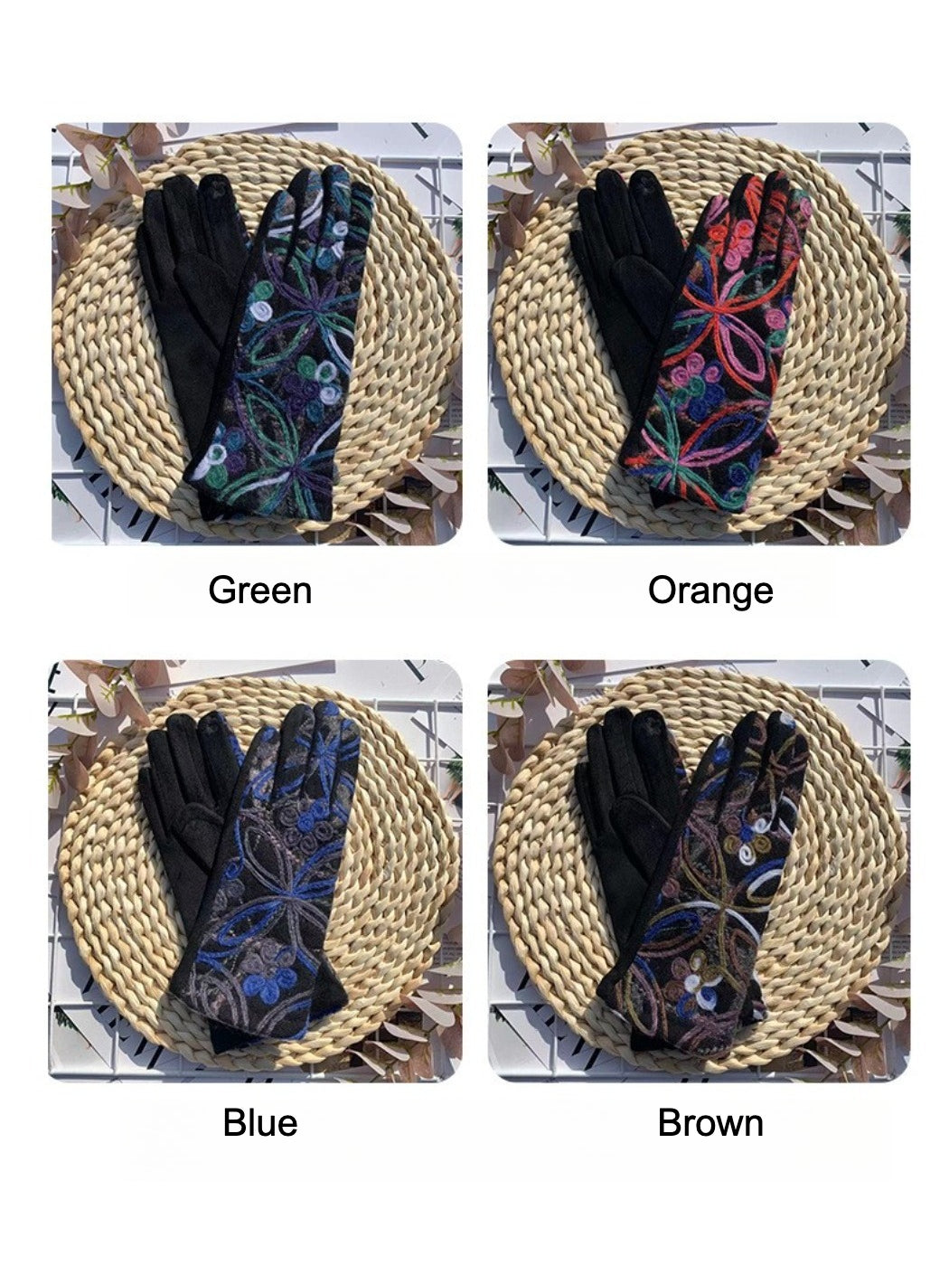 Gloving - Boho Embroidered Warm Outdoor Gloves